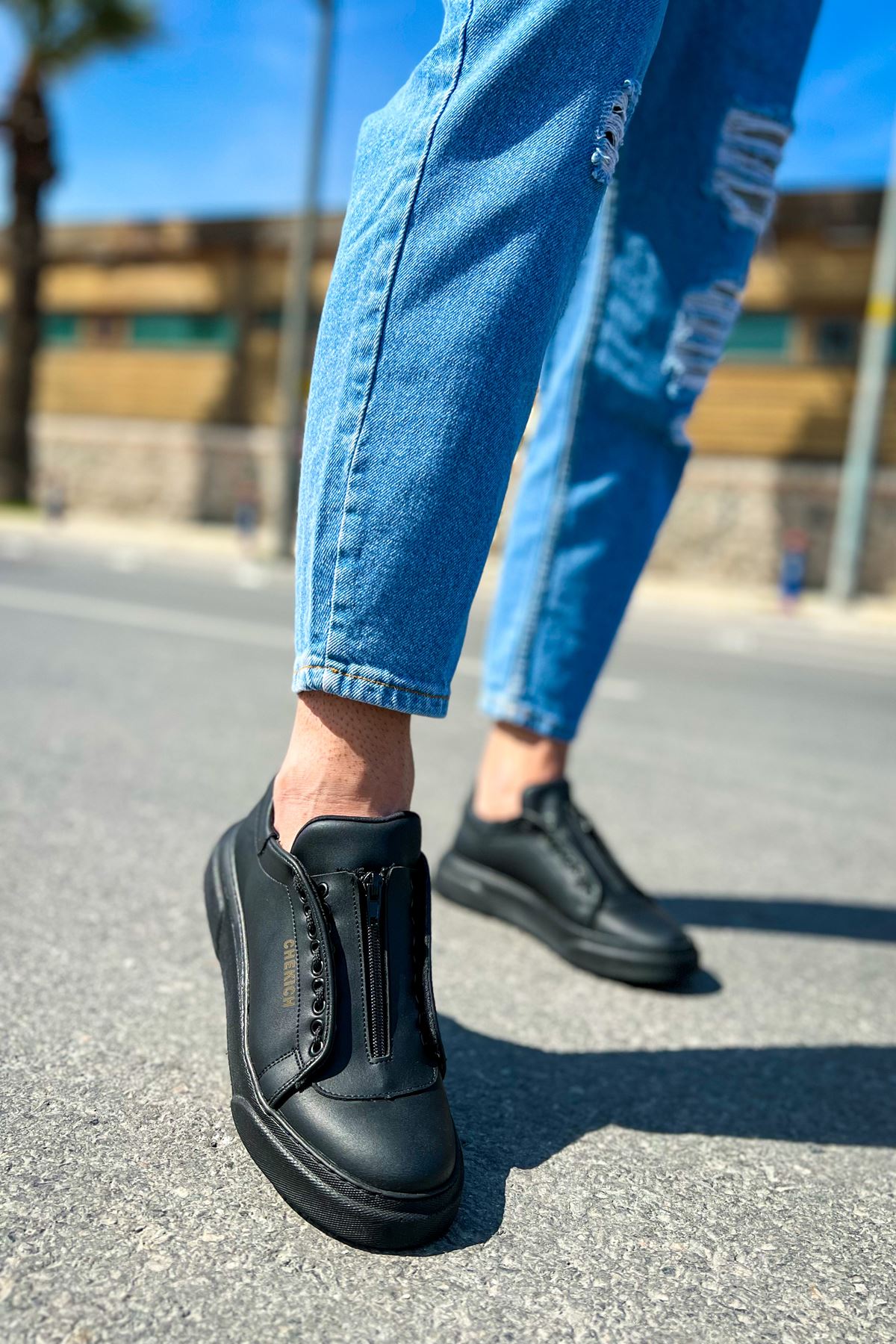 CH092 ST Zip Style Erkek Ayakkabı SIYAH