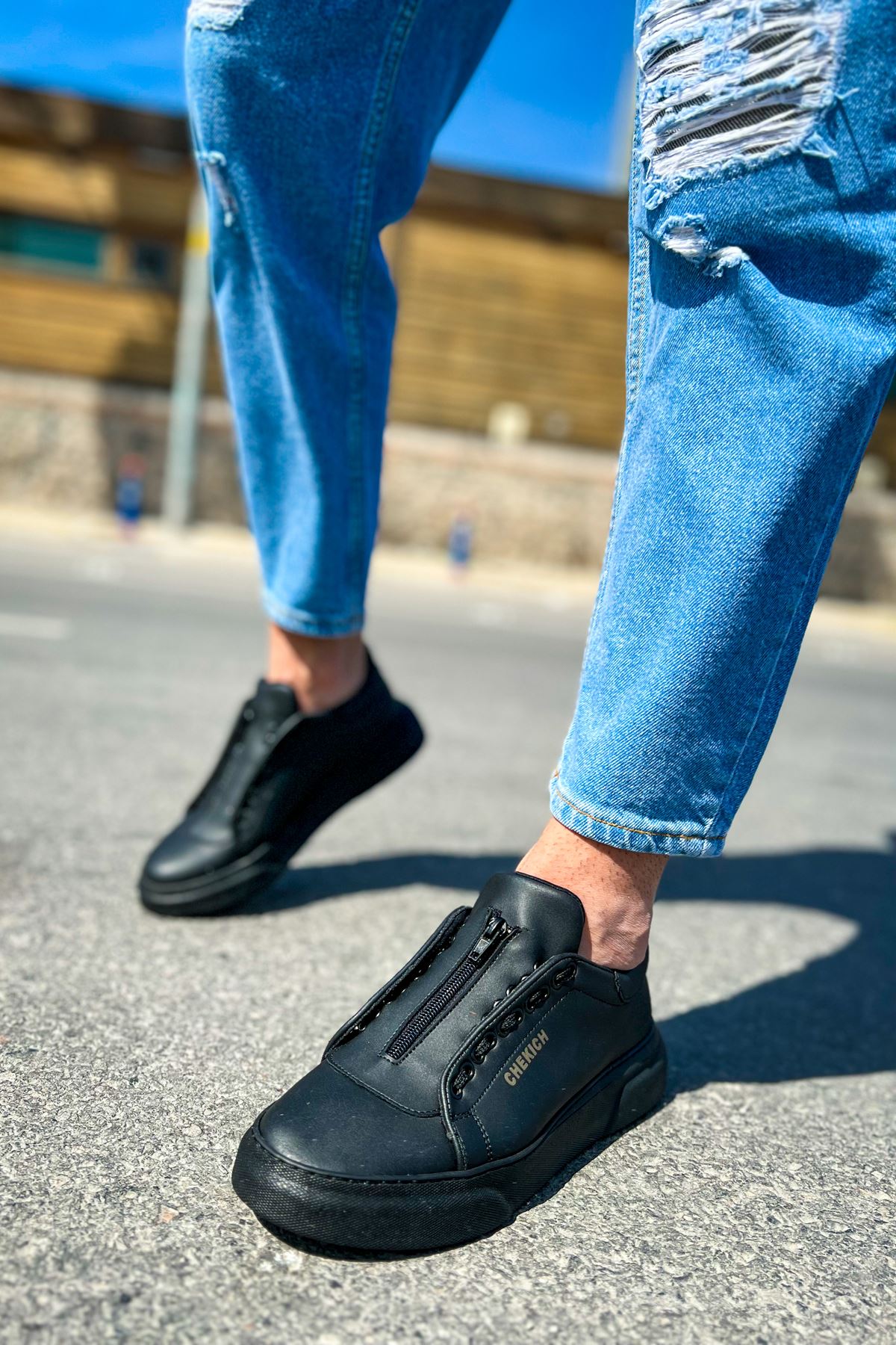 CH092 ST Zip Style Erkek Ayakkabı SIYAH