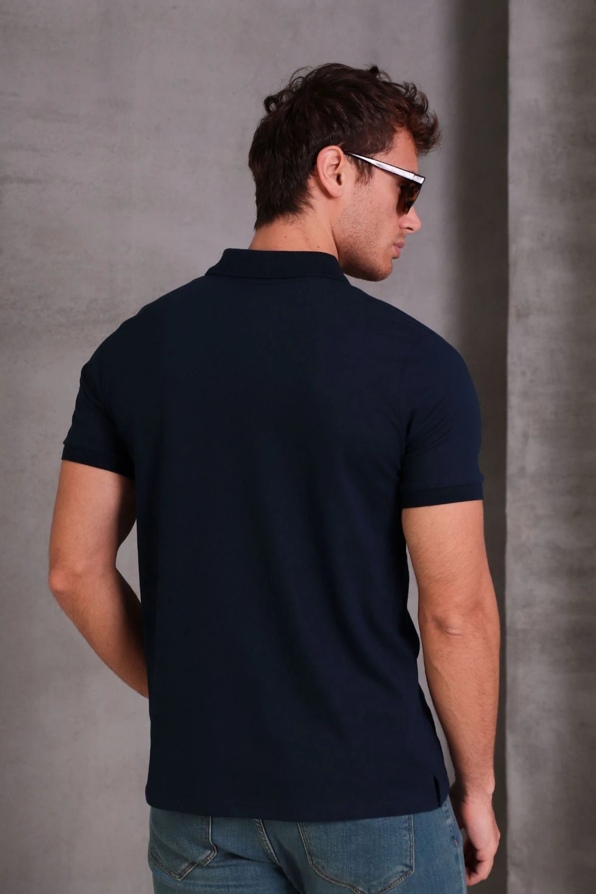 Erkek Slim Fit Pamuklu Yumuşak Doku Nefes Alan Kumaş Yakalı Tişört